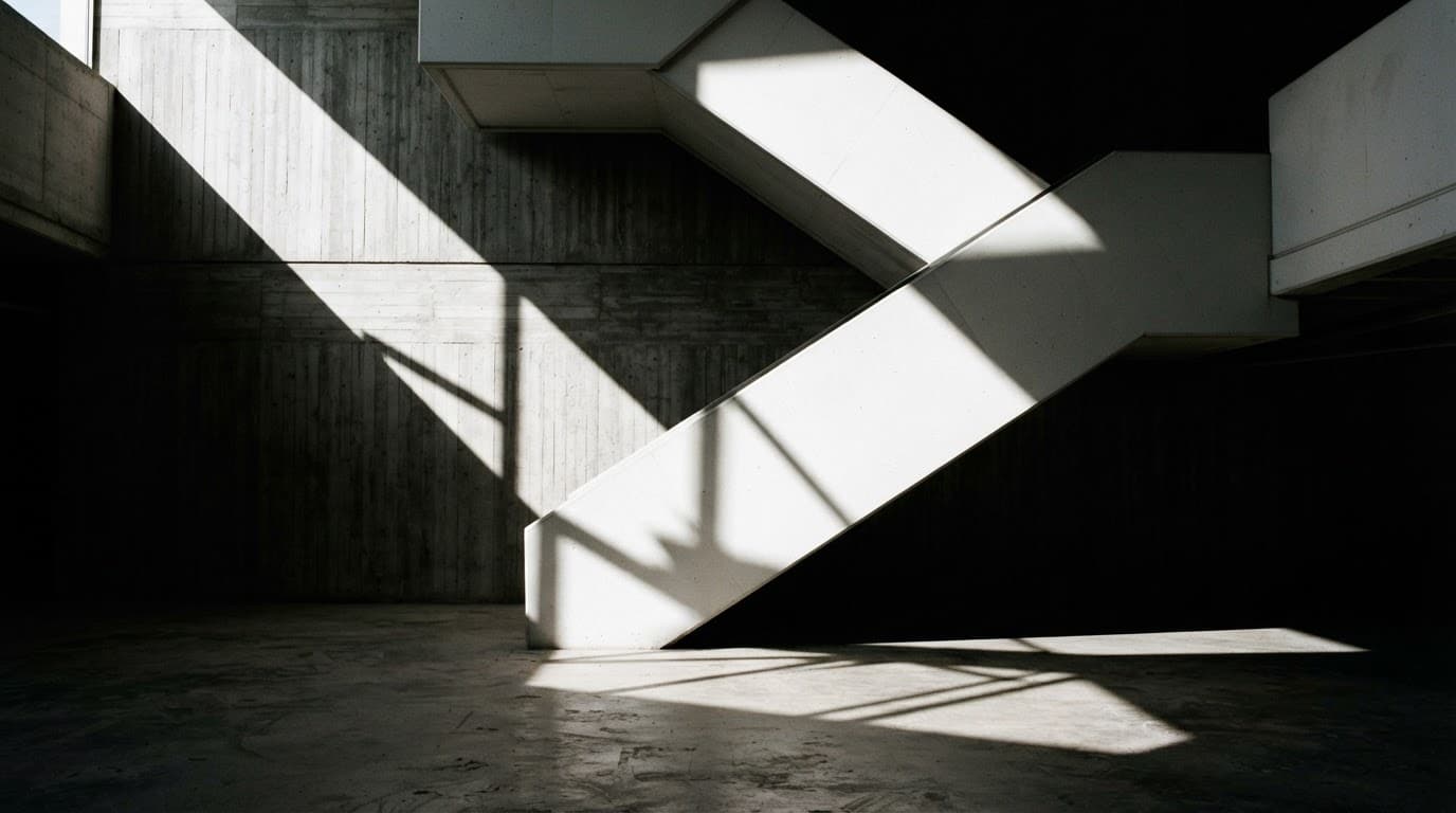 High-contrast architectural shadows